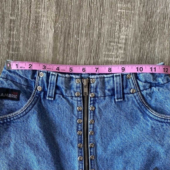 Vintage Cobra Americ Studded front zip Denim Skirt - Picture 8 of 11